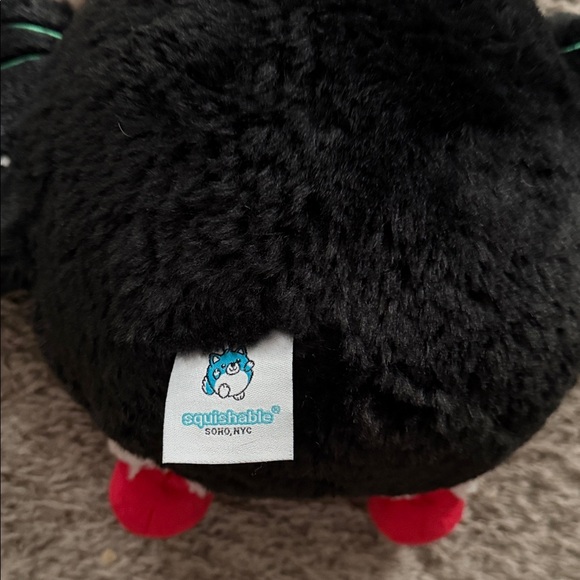 Squishable Festive Bat Plush Toy with Red Santa Hat - Picture 5 of 6